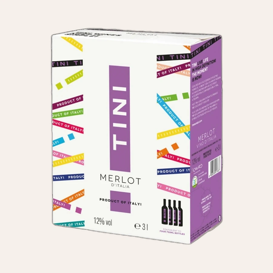 Rượu Vang Bịch Ý Tini Merlot BIB 3L