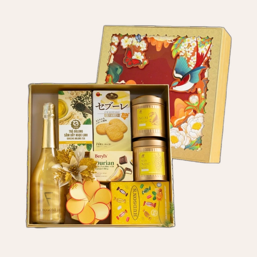 Rượu Sparkling Tây Ban Nha Fogoso Oro Hộp Quà Tết 2026 Set Nghênh Sắc 4