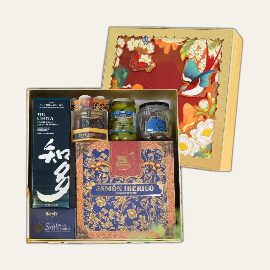 Rượu Whisky Nhật Chita Single Grain Hộp Quà Tết 2026 Set Nghênh Sắc 8