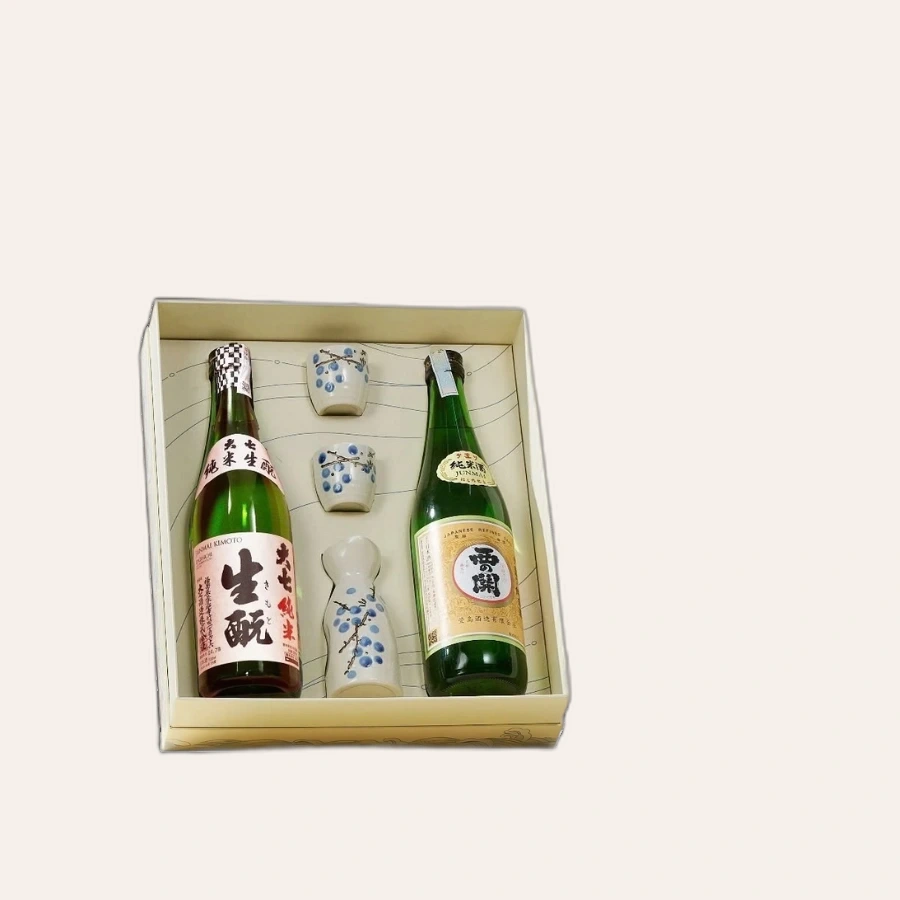 Set Rượu Sake Nhật Nishinoseki Hana - Daishichi Junmai Kimoto Hộp Quà Tết 2025