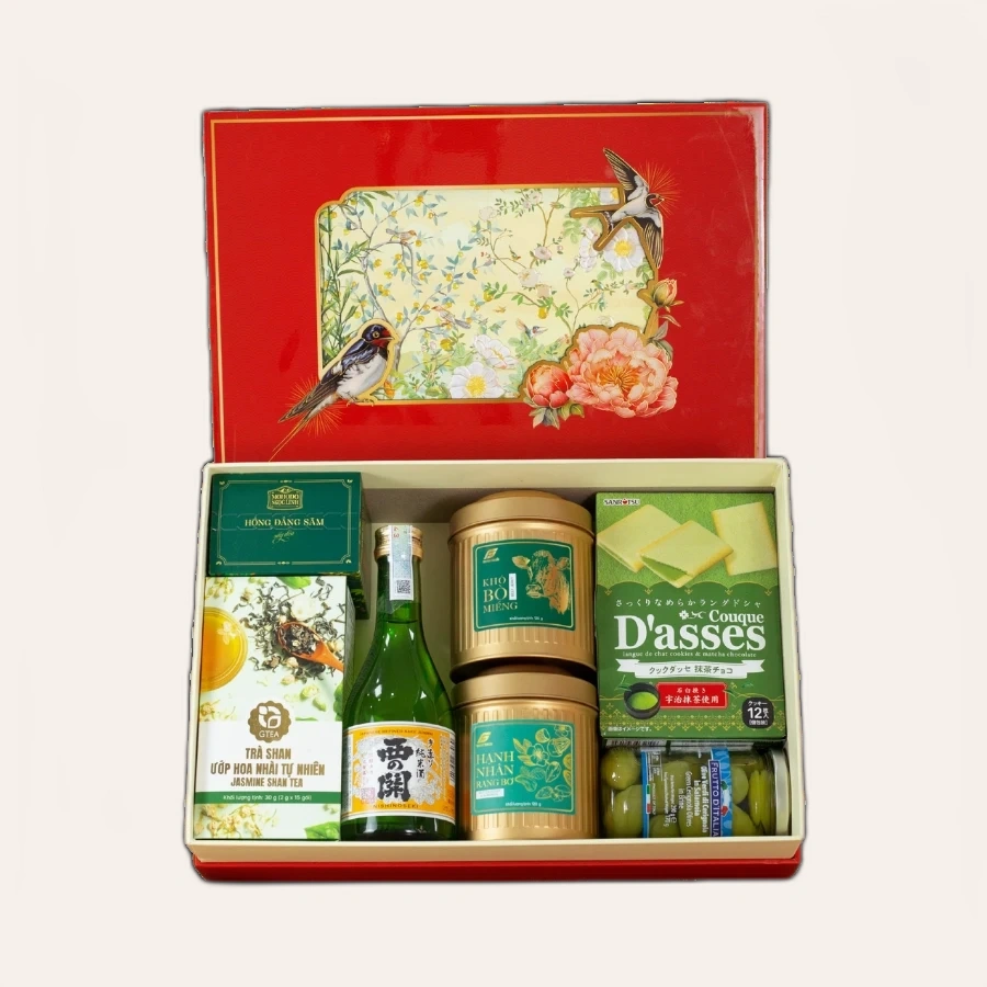 Rượu Sake Nishinoseki Junmaishu Hộp Quà Tết 2026 Set Lộc Viên Xuân 1