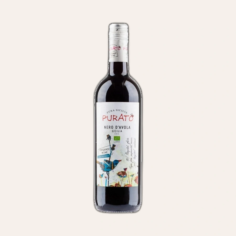 Rượu Vang Đỏ Ý Purato Nero d'Avola Organic DOC Sicilia