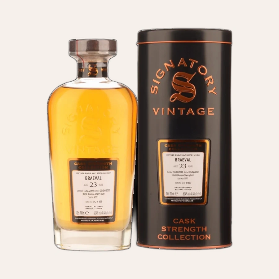 Rượu Whisky Braeval 23 Year Old Cask Strength Collection Signatory Vintage 2000
