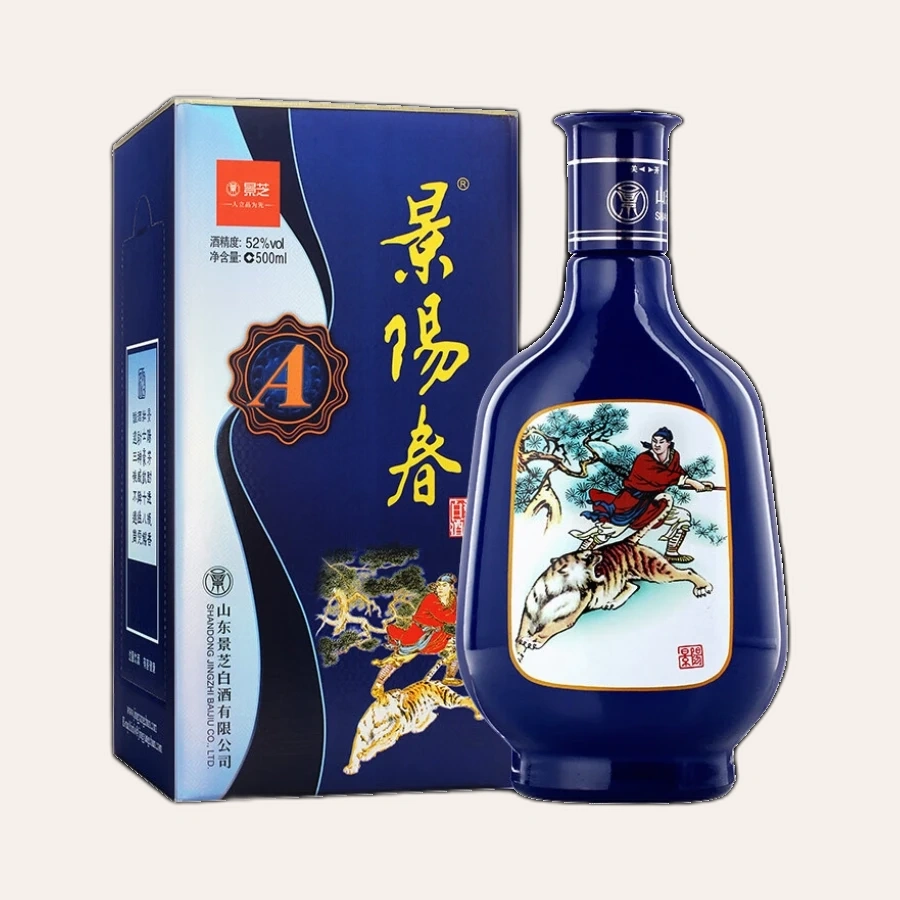 Rượu Cảnh Dương Xuân - Võ Tòng Đả Hổ (52% / 500ml) / 景阳春 景阳冈 (老虎瓶) / Jingyangchun Tiger Bottle