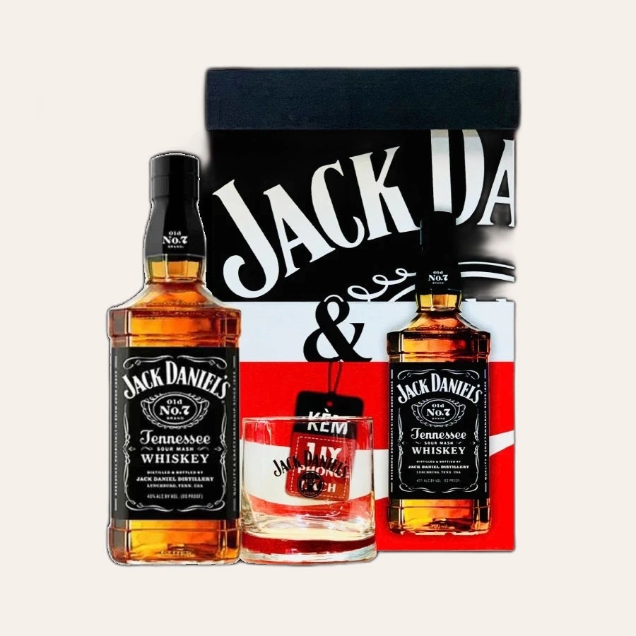 Rượu Whisky Jack Daniel's No.7 Phiên Bản Hộp Quà Kèm 1 Ly Cao Cấp