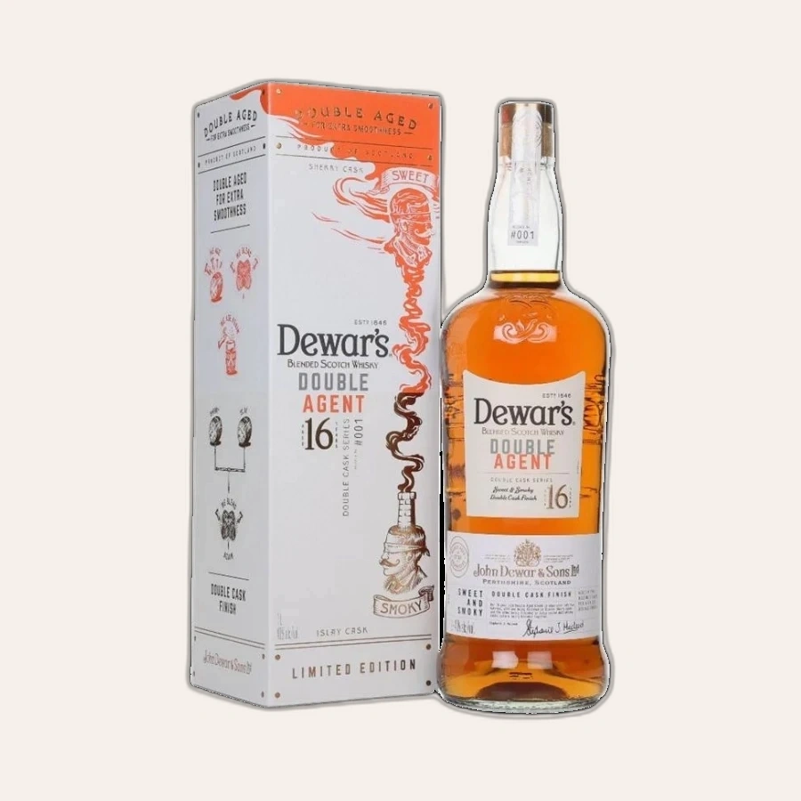 Rượu Whisky Dewar's 16 Year Old Double Agent - Sweet and Smoky 1000ml