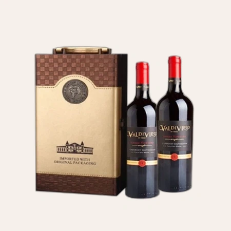 Rượu Vang Đỏ Chile Hộp da 2 chai Valdivieso Single- Cabernet Sauvignon