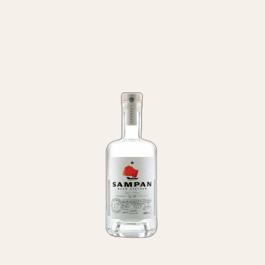 Rượu Rhum Việt Nam White Rhum Sampan 43% 200ml