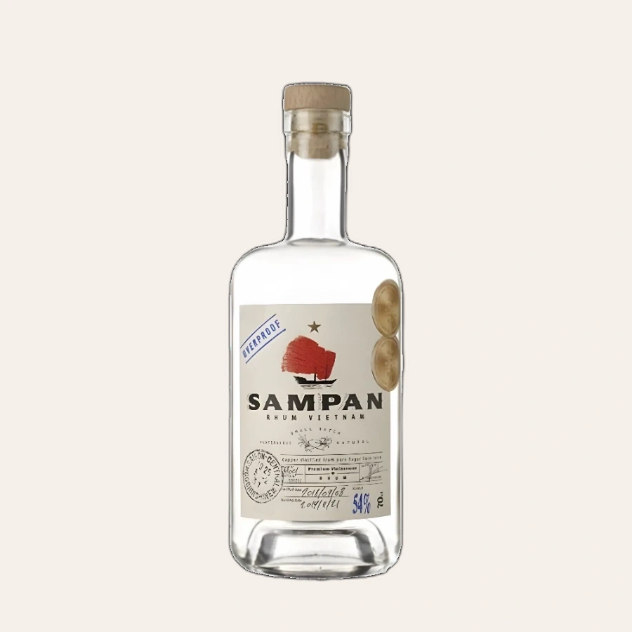Rượu Rhum Việt Nam White Rhum Sampan 54% 700ml