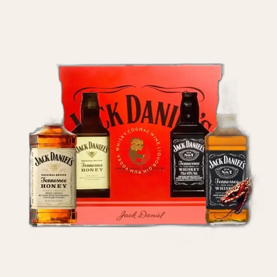 Rượu Whiskey Jack Daniel's Combo No.7 Và Honey Phiên Bản Hộp Quà 2025