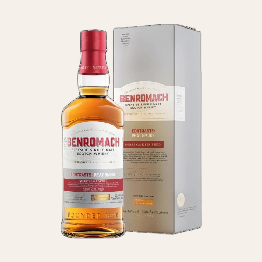 Rượu Whisky Benromach Peat Smoke Sherry Cask 2014