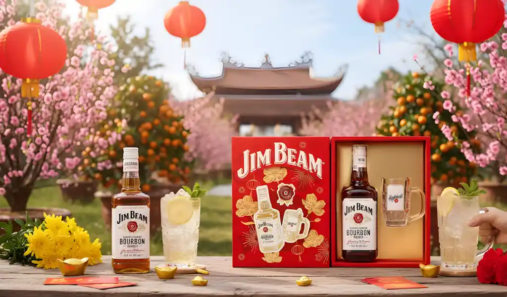 Jim Beam Hộp Quà Tết 2026 Vị Bourbon Mỹ Cho Xuân Bính Ngọ