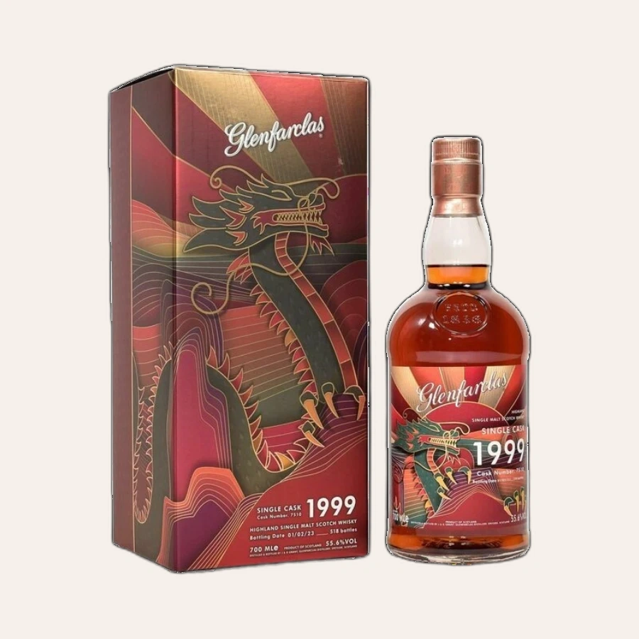 Rượu Whisky Glenfarclas 23 Year Old Wood Dragon Galloping 1999 Single Cask Exclusively For Taiwan Travel