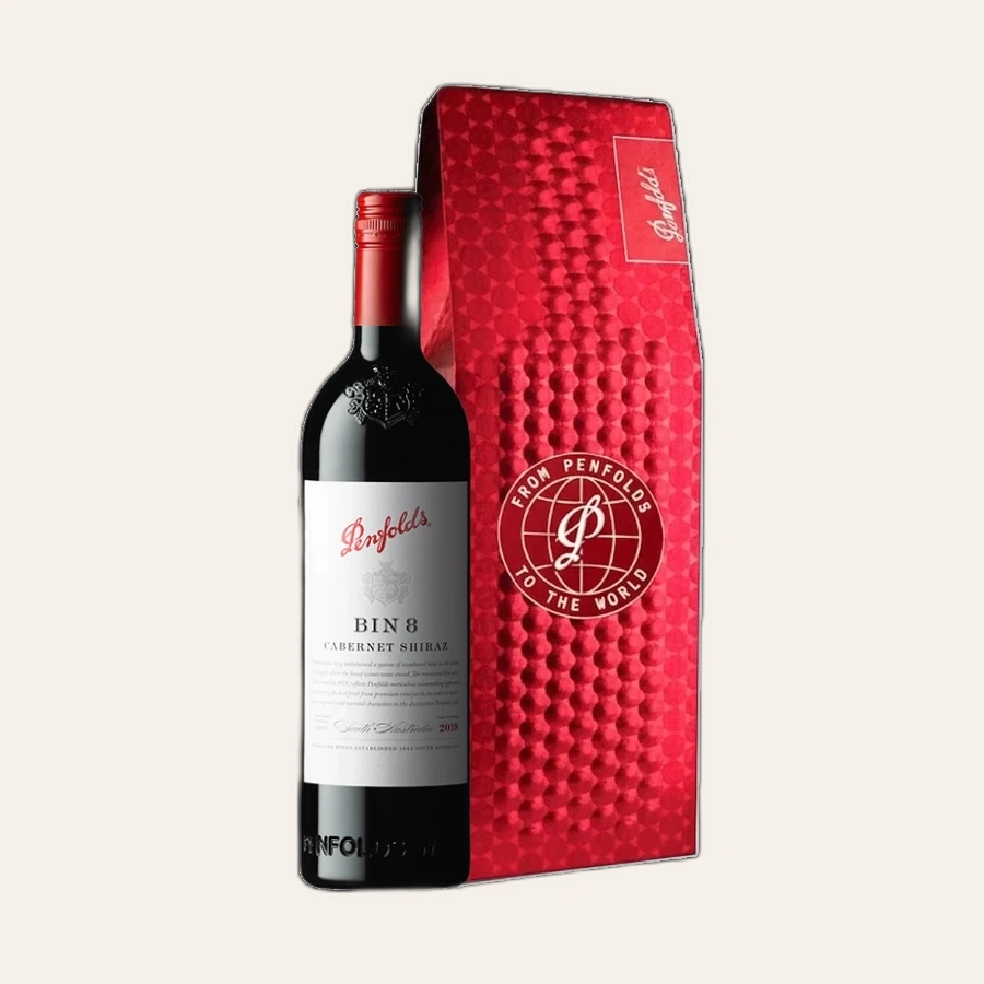 Rượu Vang Đỏ Úc Penfolds Bin 8 Hộp Quà Tết 2026