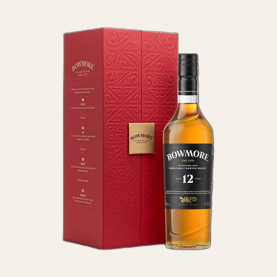 Rượu Whisky Bowmore 12 Year Old Hộp Quà Tết 2026