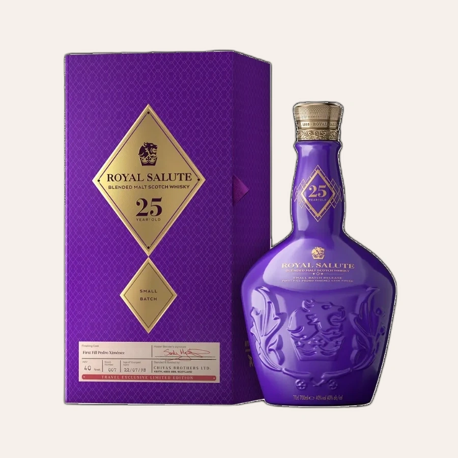Rượu Whisky Royal Salute 25 Year Old Blended Malt Small Batch 7 Travel Exclusive Limited Edition