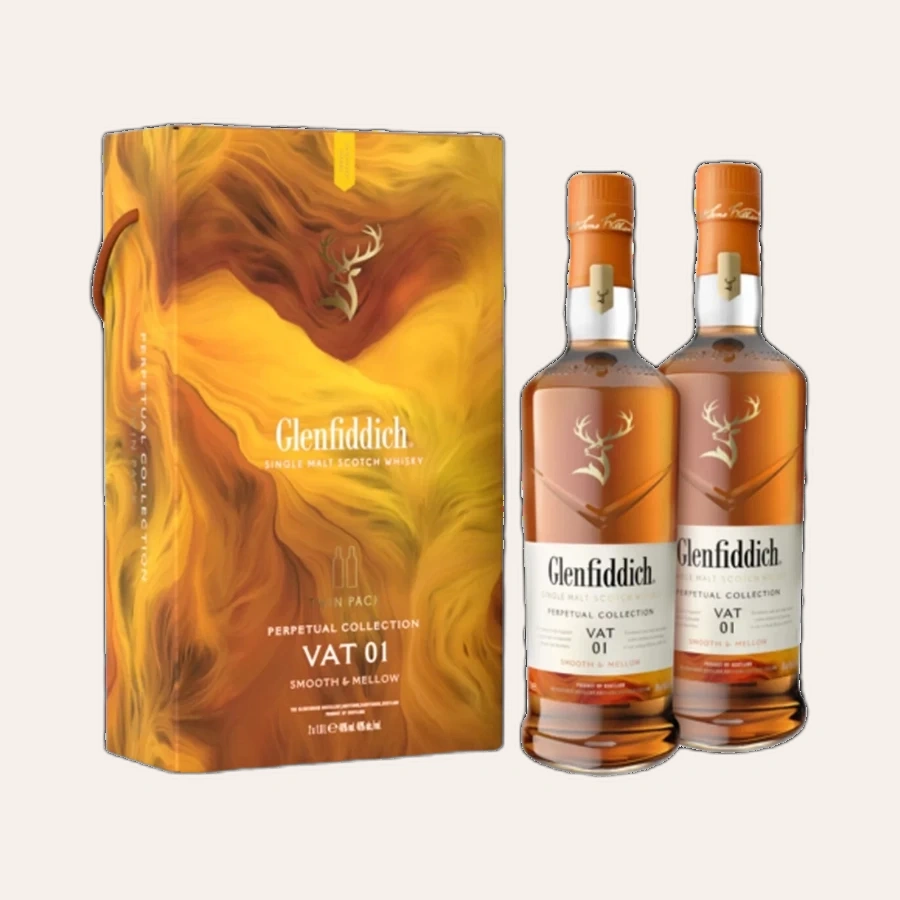 Rượu Whisky Glenfiddich Vat 1 Perpetual Collection Hộp Đôi 1000ml x 2