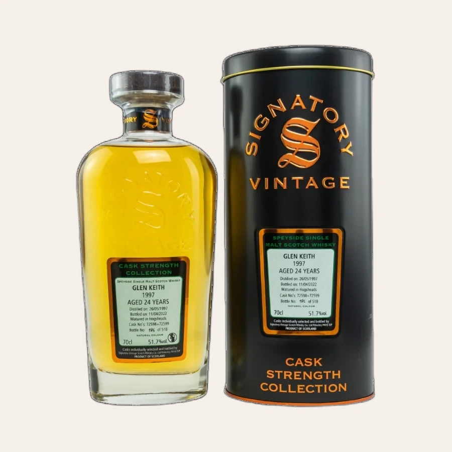 Rượu Whisky Glen Keith 24 Year Old Cask Strength Collection Signatory Vintage 1997