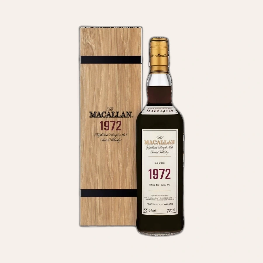 Rượu Whisky Macallan 29 Year Old 1972 Bottled 2002 Fine And Rare 58.4%