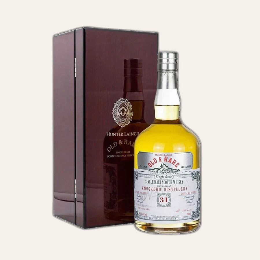 Rượu Whisky Old And Rare Knockdhu 31 Year Old Hunter Laing 1991