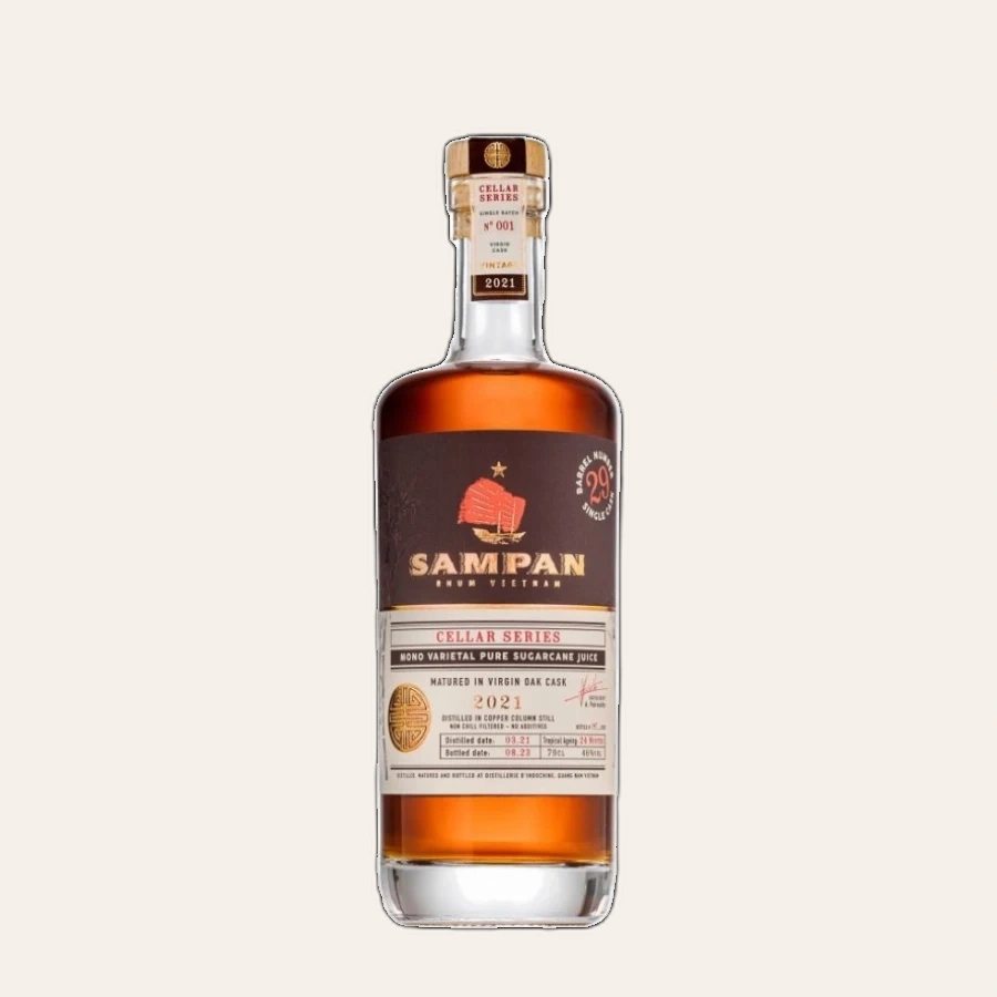 Rượu Rhum Việt Nam Sampan Cellar Series 2021 Virgin Oak