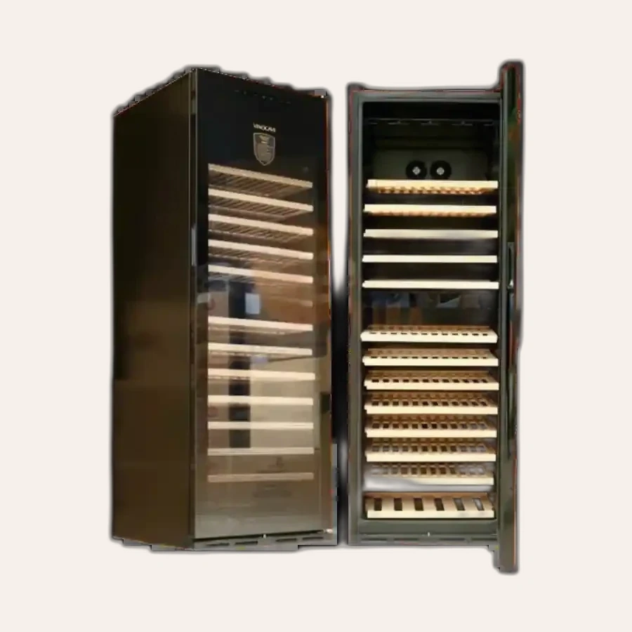 Tủ Rượu Vang Vinocave 120 Chai Có Giá Treo Ly