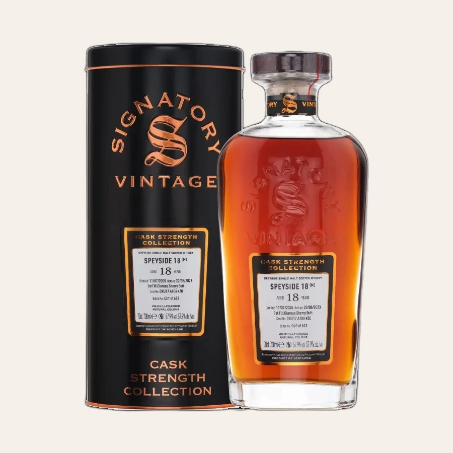 Rượu Whisky Speyside 18 Year Old M Cask Strength Collection Signatory Vintage 2005