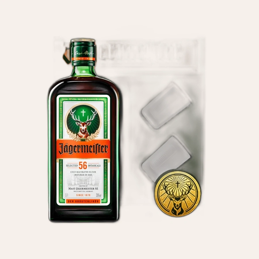 Jagermeister Hộp Quà 700ml & 2 Ly Shot Đen/ Trắng Đặc Biệt 2024