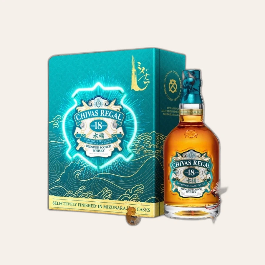Rượu Whisky Chivas 18 Year Old Mizunara Cask Finish Phiên Bản Hộp Quà Tết 2025