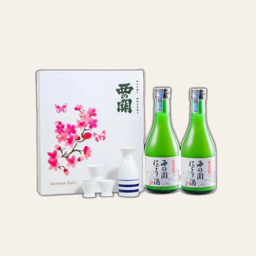 Set Quà Tết Rượu Sake Nhật Bản Nishinoseki Nigori Zake 300ml