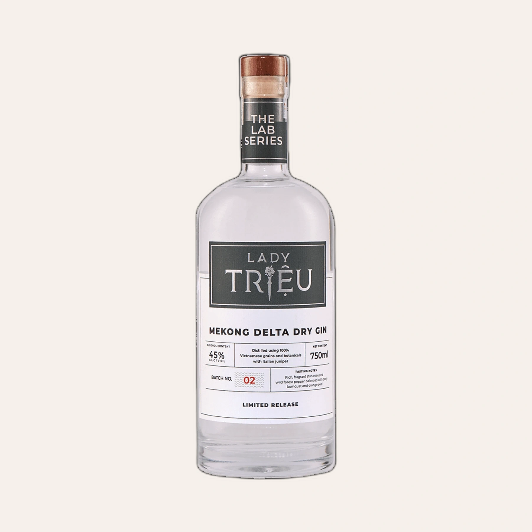 Rượu Gin Việt Nam Lady Triệu Mekong Delta Dry Gin 750ml
