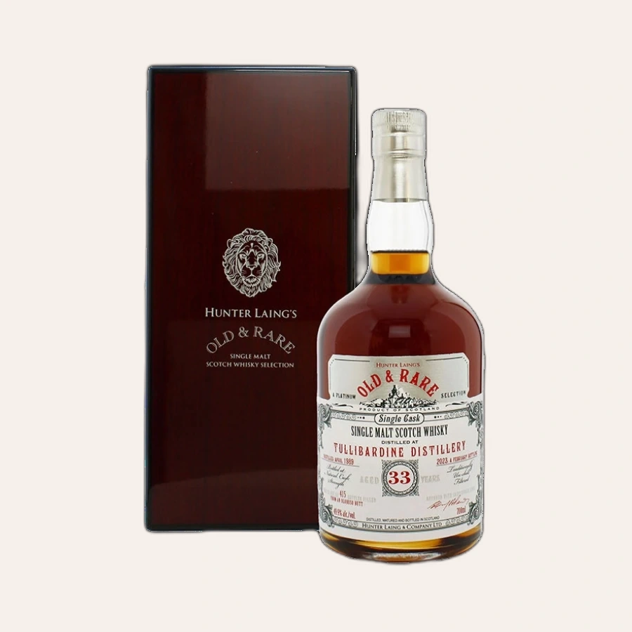 Rượu Whisky Old And Rare Tullibardine 33 Year Old Hunter Laing 1989