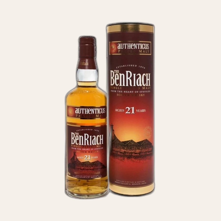 Rượu Whisky Benriach 21 Year Old Authenticus Peated Malt 2006