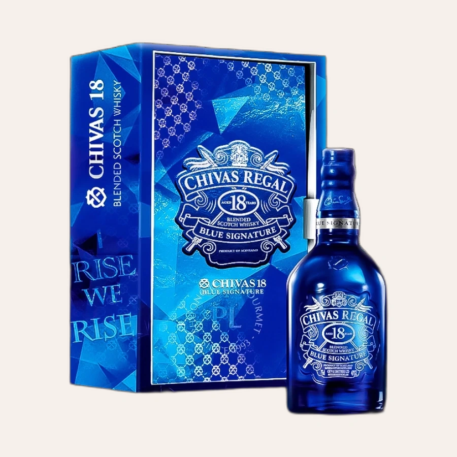 Rượu Whisky Chivas 18 Year Old Blue Signature Phiên Bản Hộp Quà