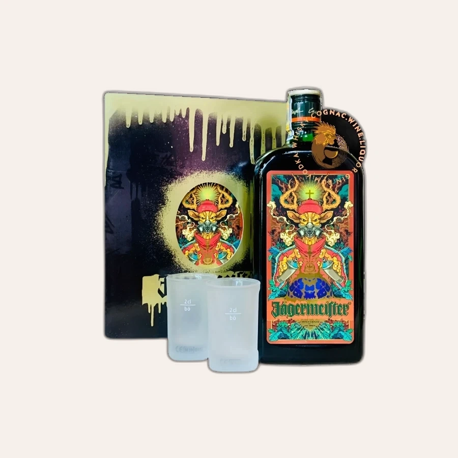 Rượu Liqueur Đức Jagermeister Vietmax Edition 2.0 Hộp Quà & 2 Ly Cao Cấp 2024