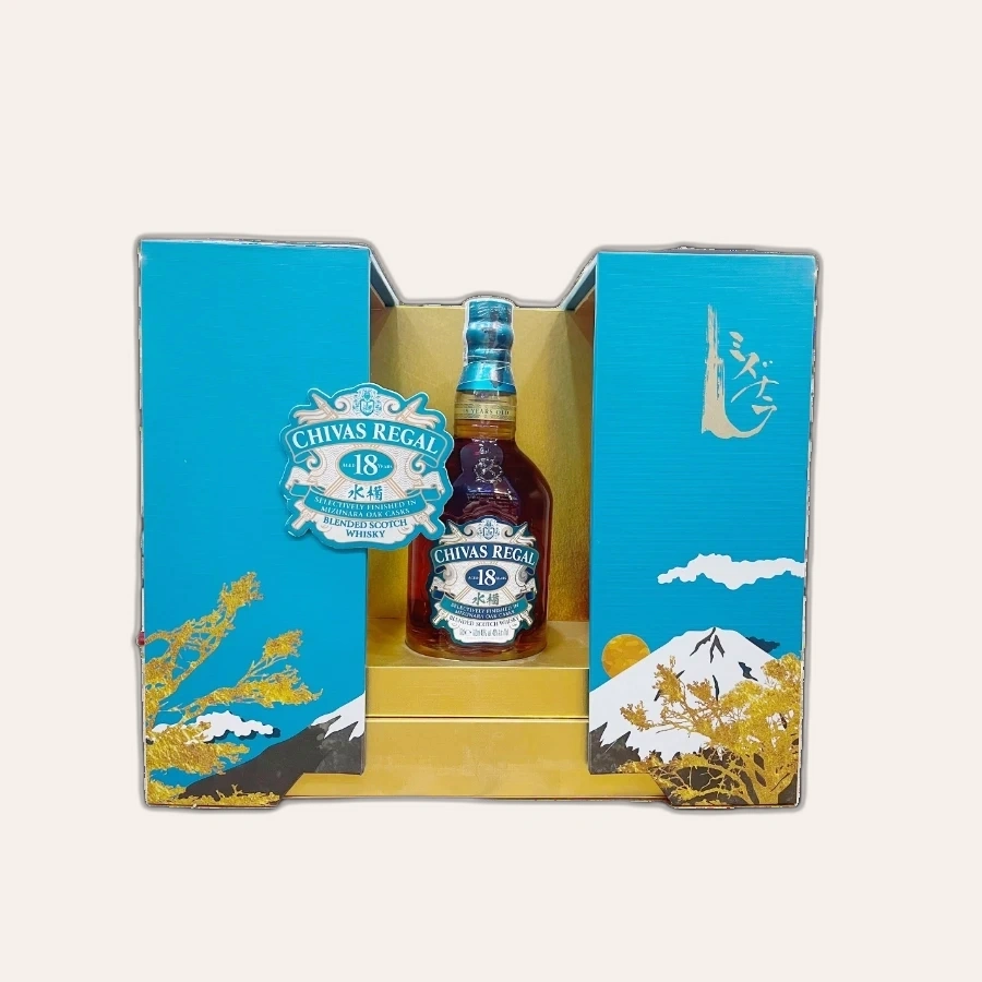 Rượu Whisky Chivas 18 Year Old Mizunara Cask Finish Phiên Bản Hộp Quà Tết 2023