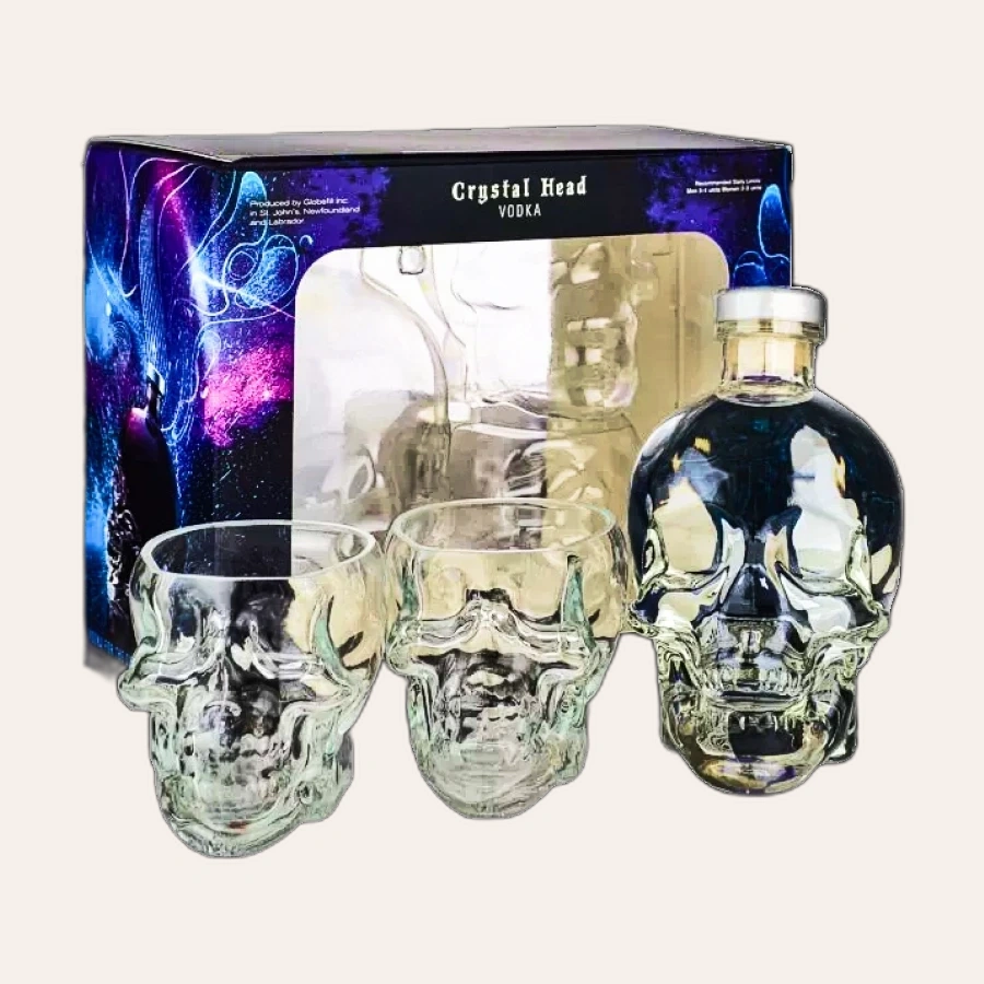 Rượu Vodka Canada Crystal Skull Head & 2 Ly