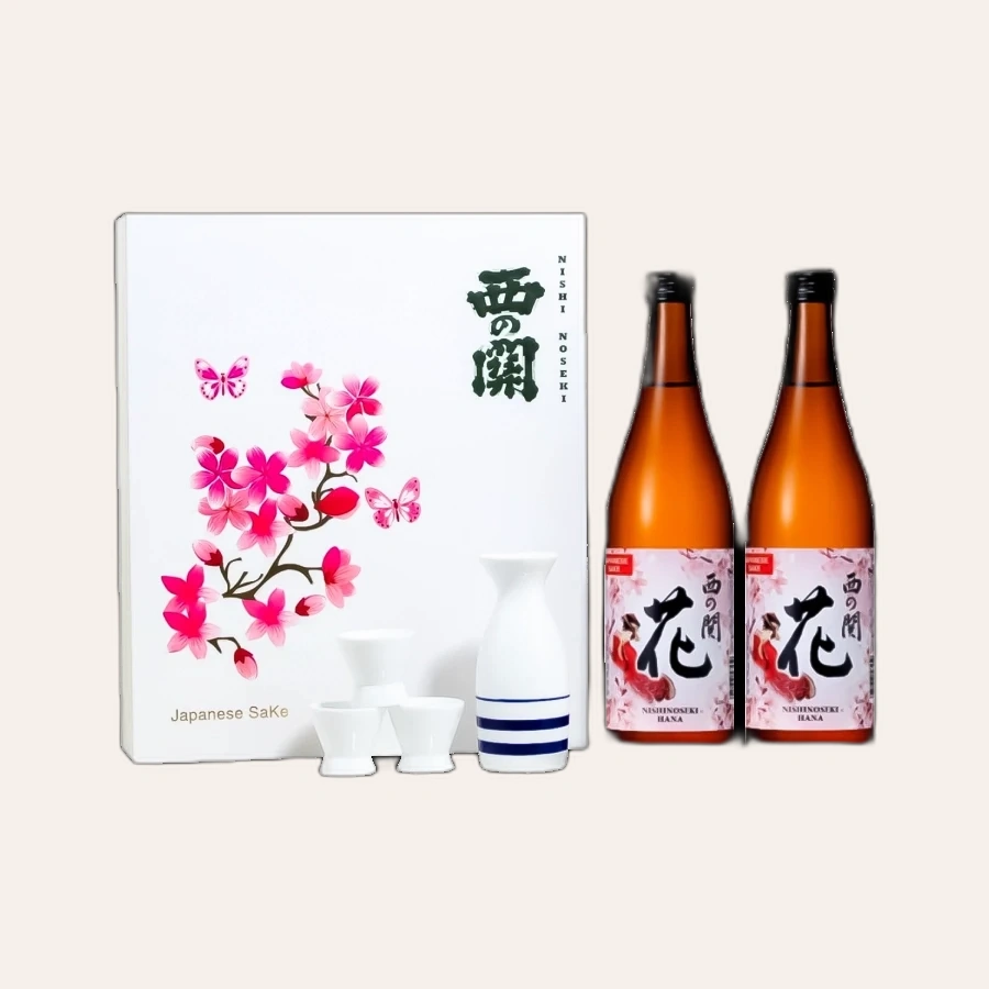 Set Quà Tết Rượu Sake Nhật Bản Nishinoseki Hana 720ml