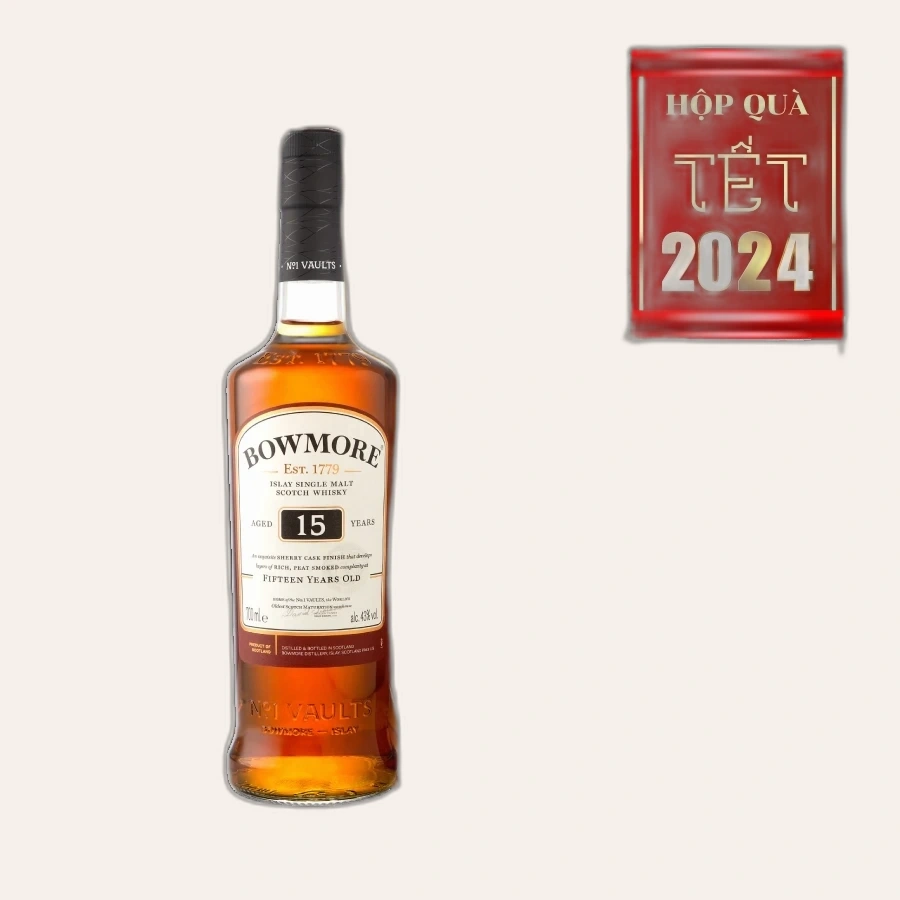 Rượu Whisky Bowmore 15 Year Old Phiên Bản Hộp Quà Tết 2024