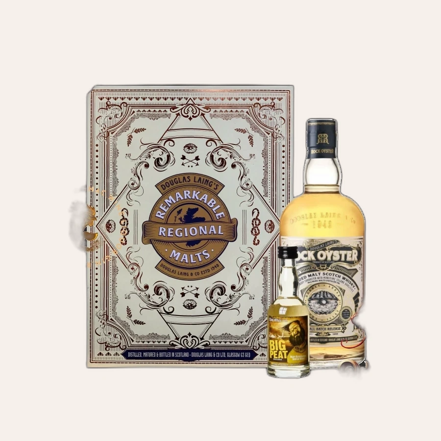 Rượu Whisky Rock Island Blended Malt Scotch Whisky Phiên Bản Hộp Quà Tết Kèm Chai Mini Random